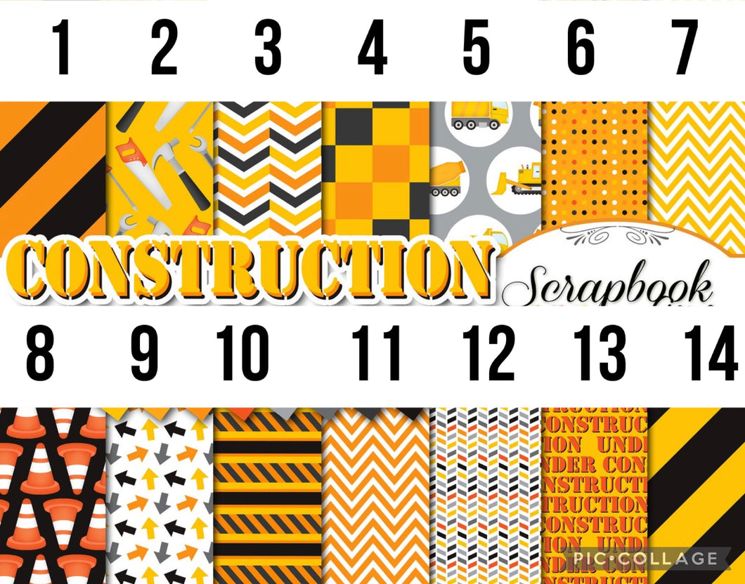 Construction theme luggage tag